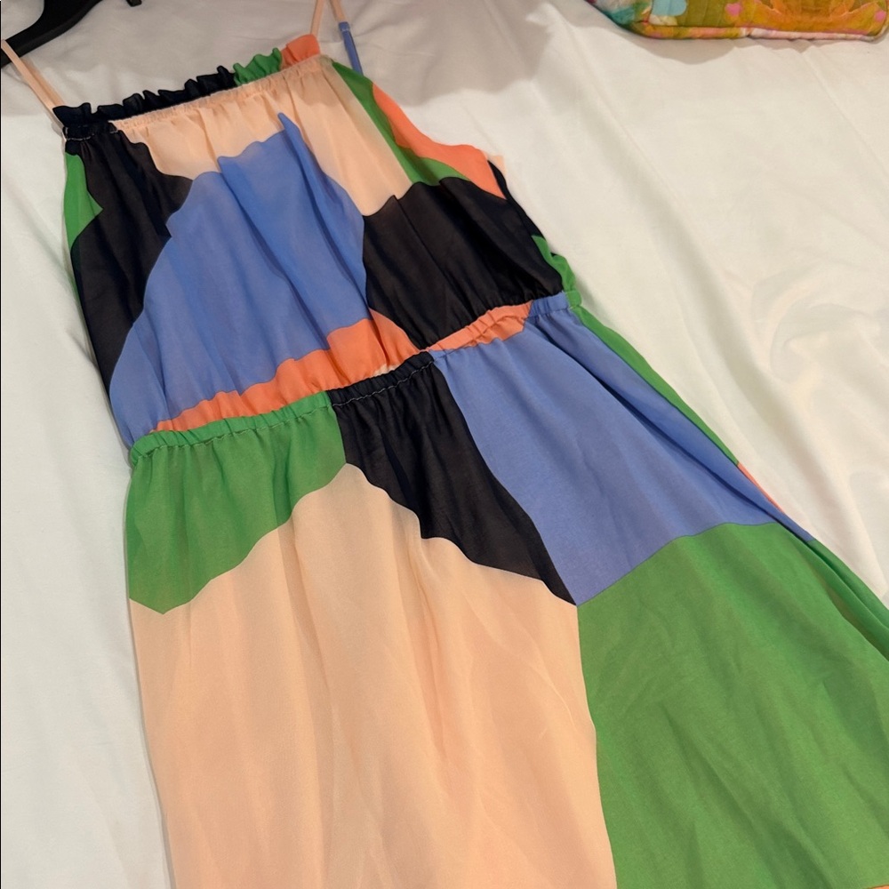 Colorful Geometric Print Dress